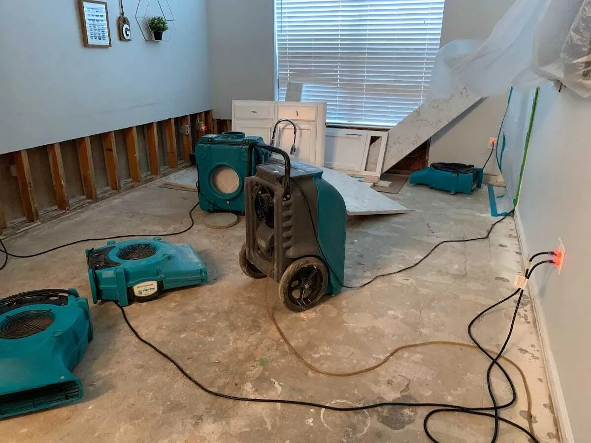 Dehumidifier in flood-cut room for Water Extraction & Removal in Maumelle
